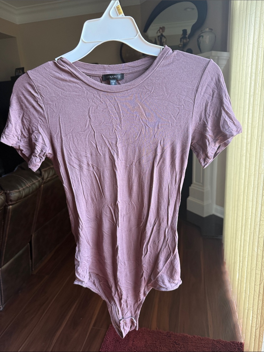 Dynamite Dusty Mauve Short Sleeve Bodysuit